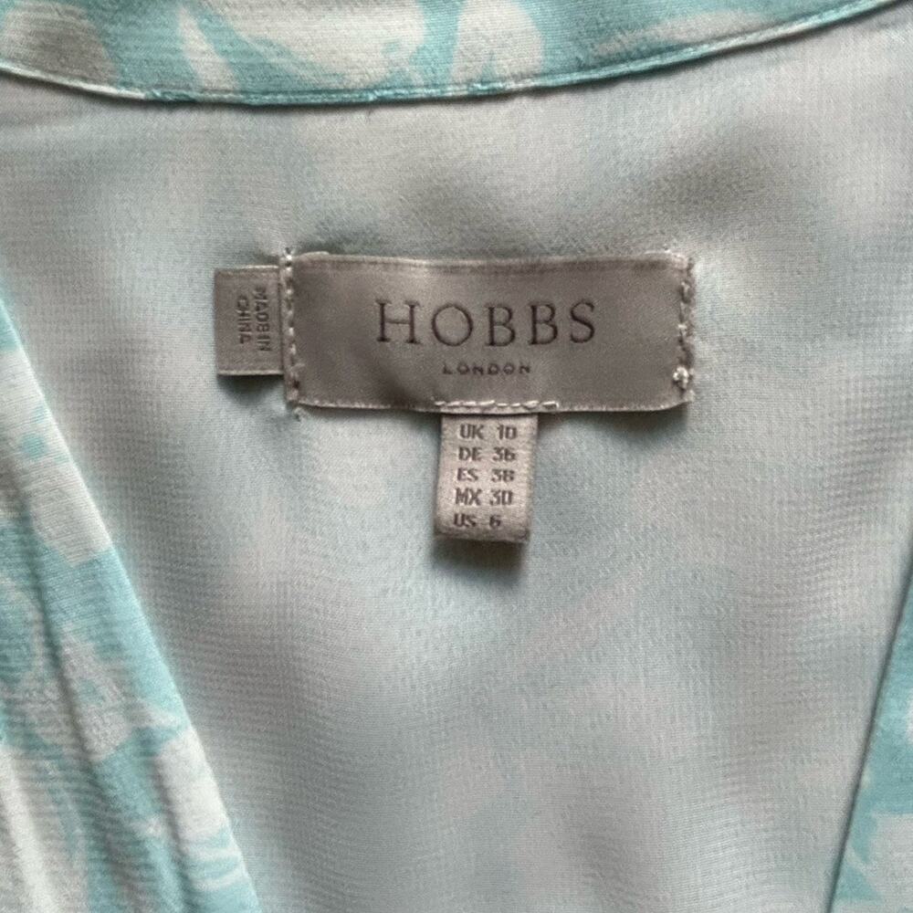 Hobbs London Helen Dress Size 6 (UK 10) Floral Midi Blue Ivory V-Neck Regency - Picture 10 of 12